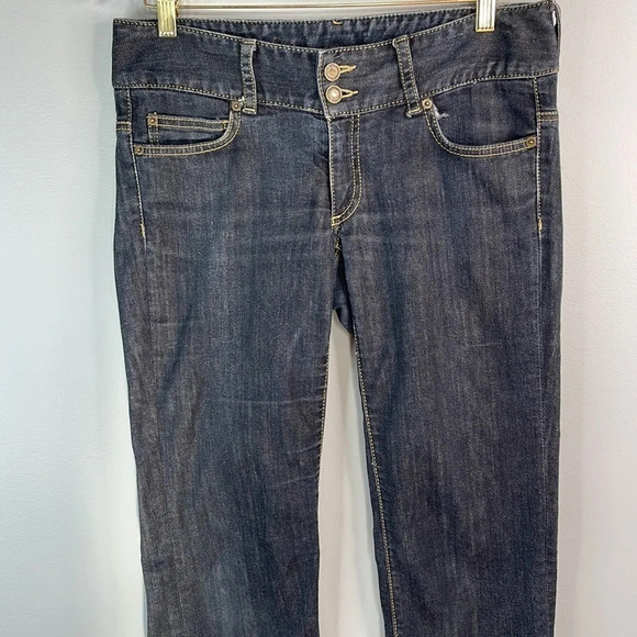 MICHAEL KORS Straight Leg Low Rise Flap Pocket Jeans Blue Dark Wash Denim Size 6 - Picture 3 of 12